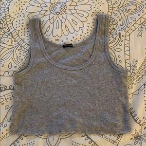 Brandy Melville Gray Cut Off Crop Top